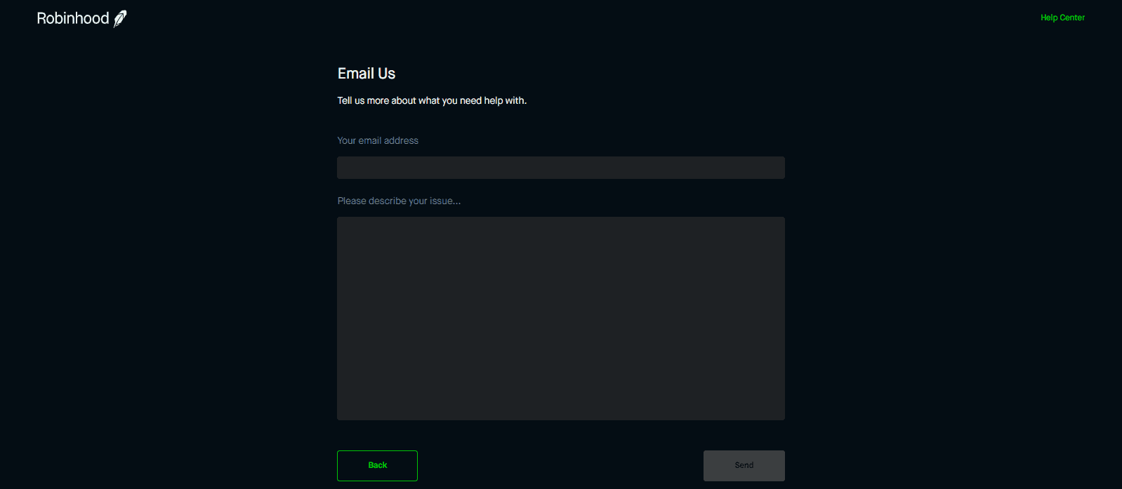 Robinhood Review customer support webform Robinhood Review customer support webform